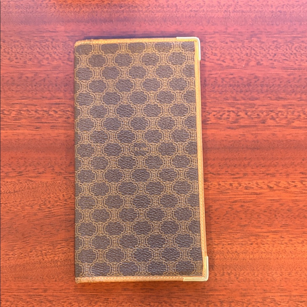Celine Tan and Brown Patterned Wallet